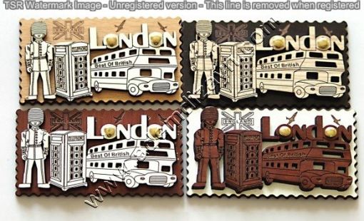  London Souvenir Magnets, Wooden Magnets,Wooden Fridge Magnets