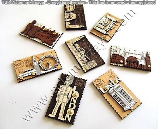  London Souvenir Magnets, Wooden Magnets,Wooden Fridge Magnets