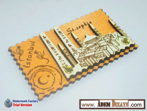 ahşap magnet ayasofya istanbul ahşap magnet